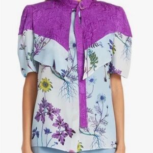 Stella McCartney Silk Floral Purple and White Women's Top